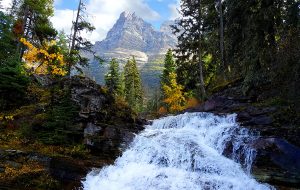 Waterfall in Glacier National Park - Moment of Perception Photography