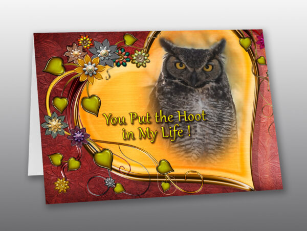 Great Horned Owl Valentine Card - Moment of Perception Photography